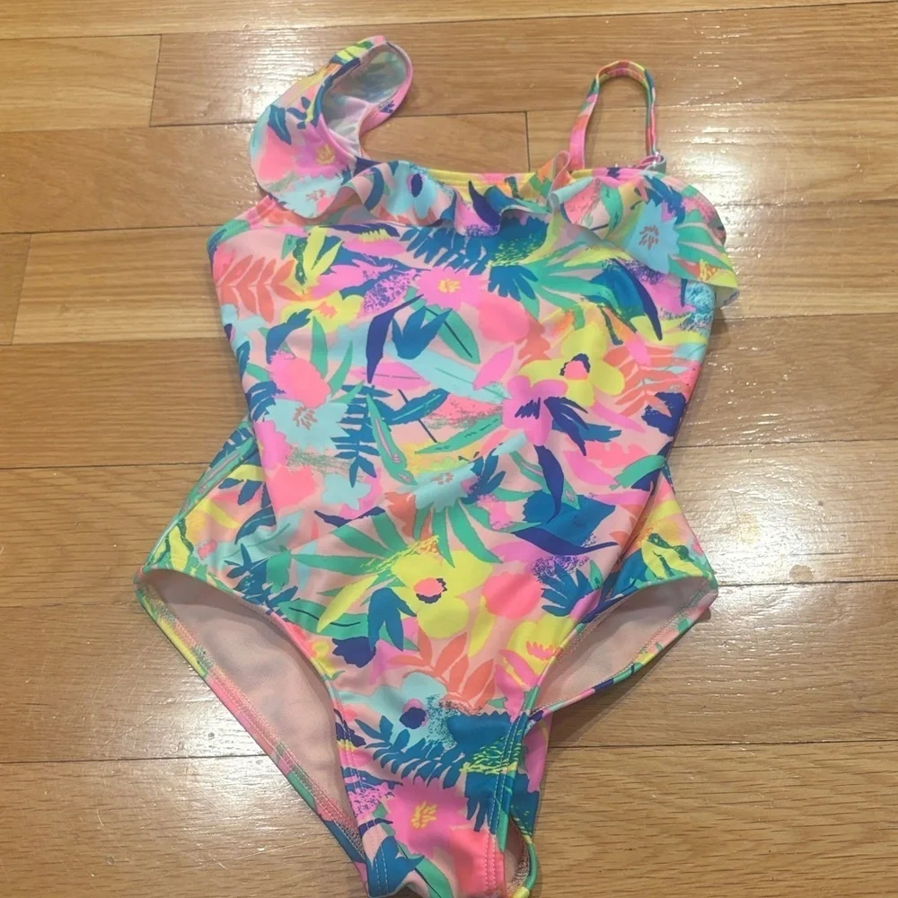 Cat & Jack Multicolor Floral Kids Swim One Piece